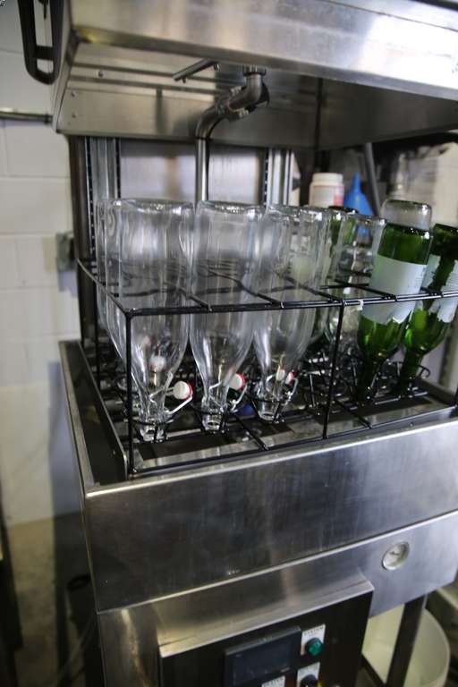 commercial glass bottle in the washers