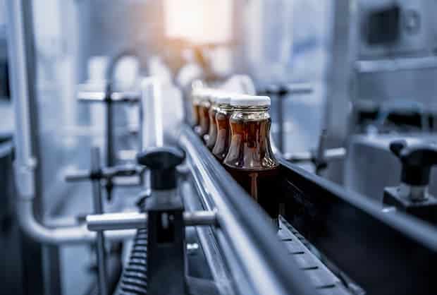 Food and juices bottled after cleaning
