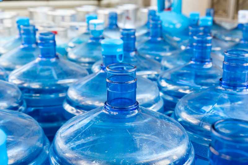 blue water plastic bottle container