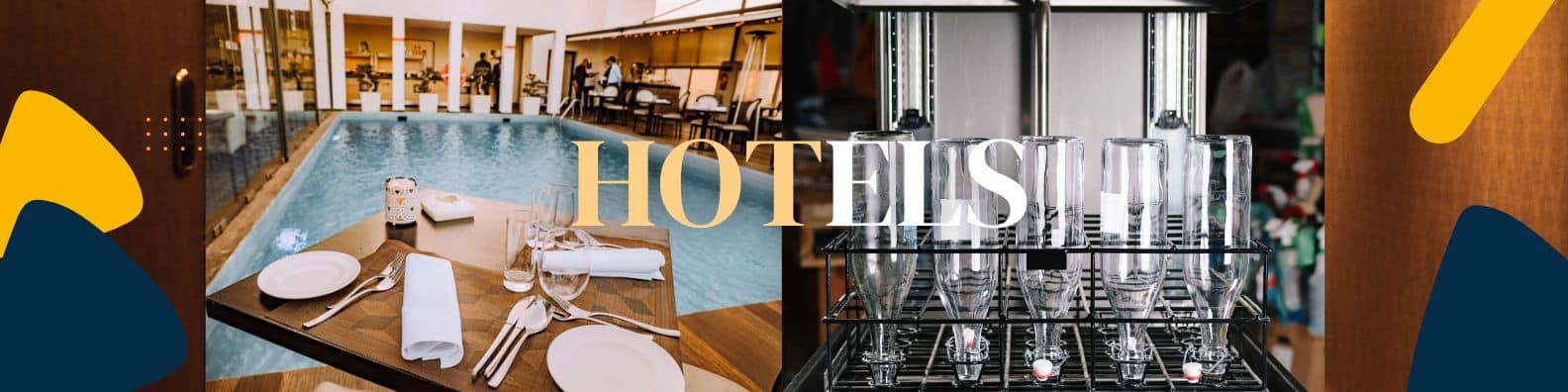 Bottle washing machine for glasses and bottles in hotels