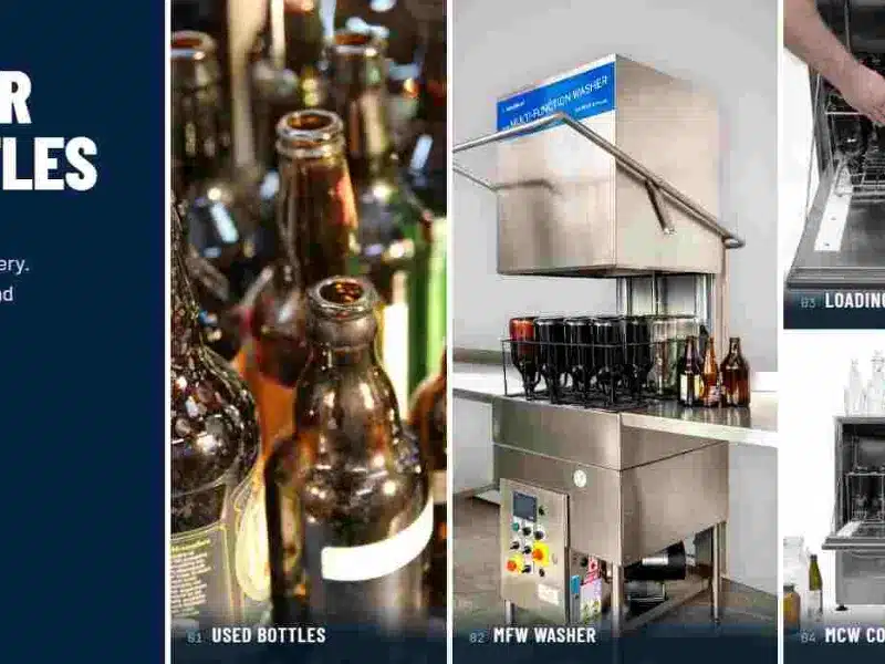 Enxaguadora de garrafas para cervejarias